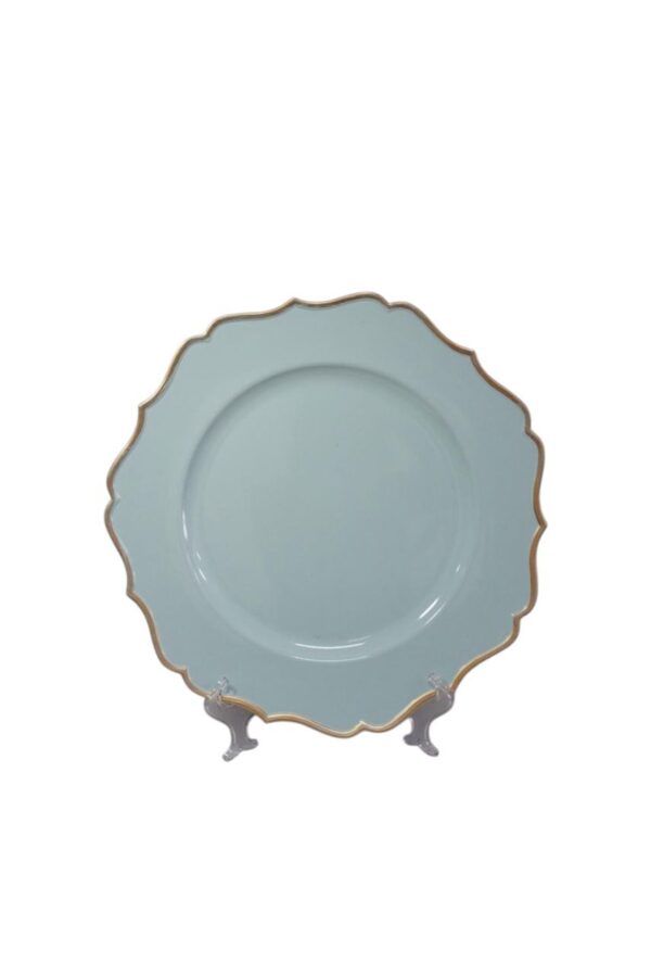 PLATO BASE MELAMINA AZUL FILO DORADO 33 CM
